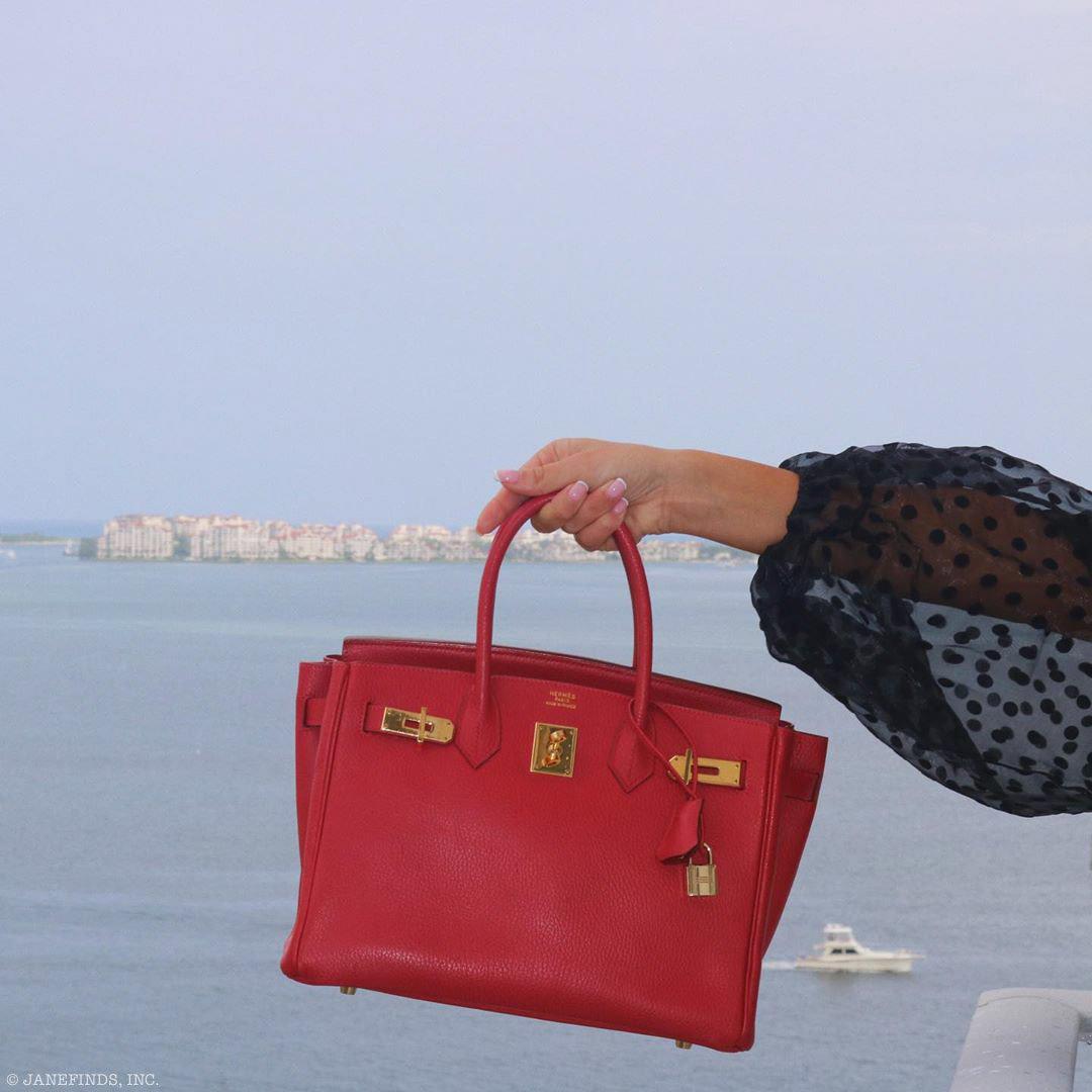 HermesBirkin 30 Rouge Vif Ardennes Gold Hardware - 2001, E Square