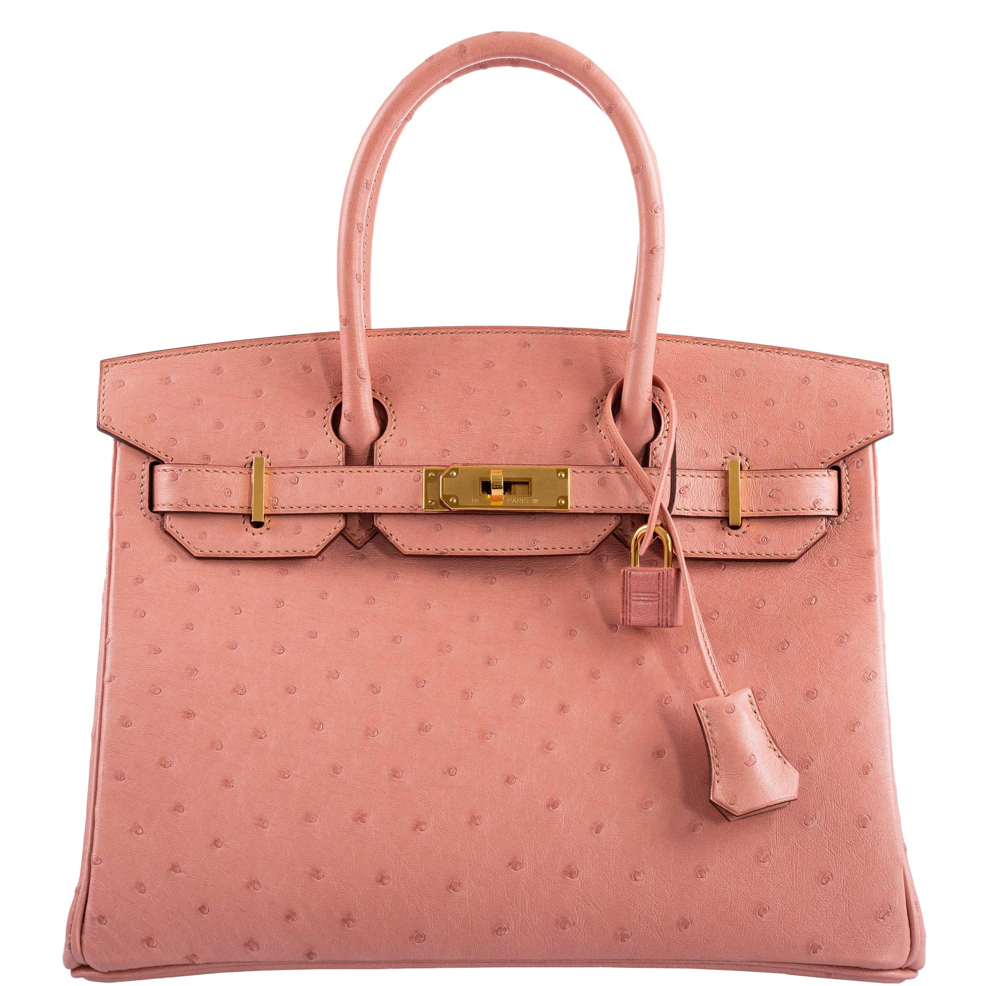 HermesBirkin 30 Terre Cuite Ostrich Gold Hardware - 2020, Y