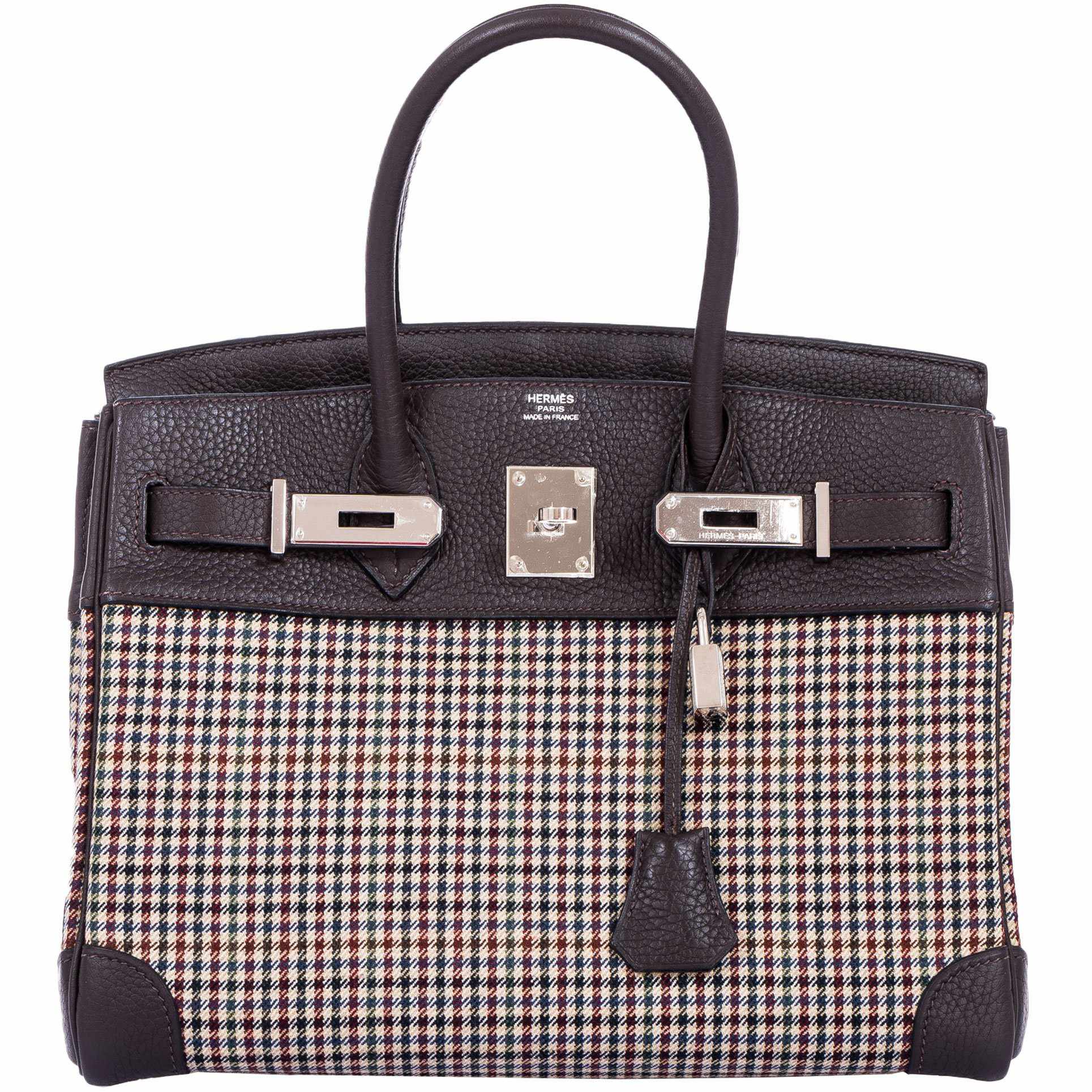 HermesBirkin 30 Togo And Plaid Wool Lainage - Rare Runway Bag