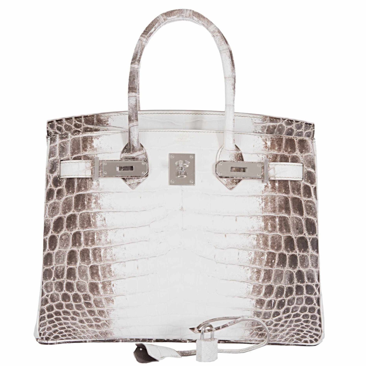HermesBirkin 30 White Himalayan Niloticus Crocodile Palladium Hardware