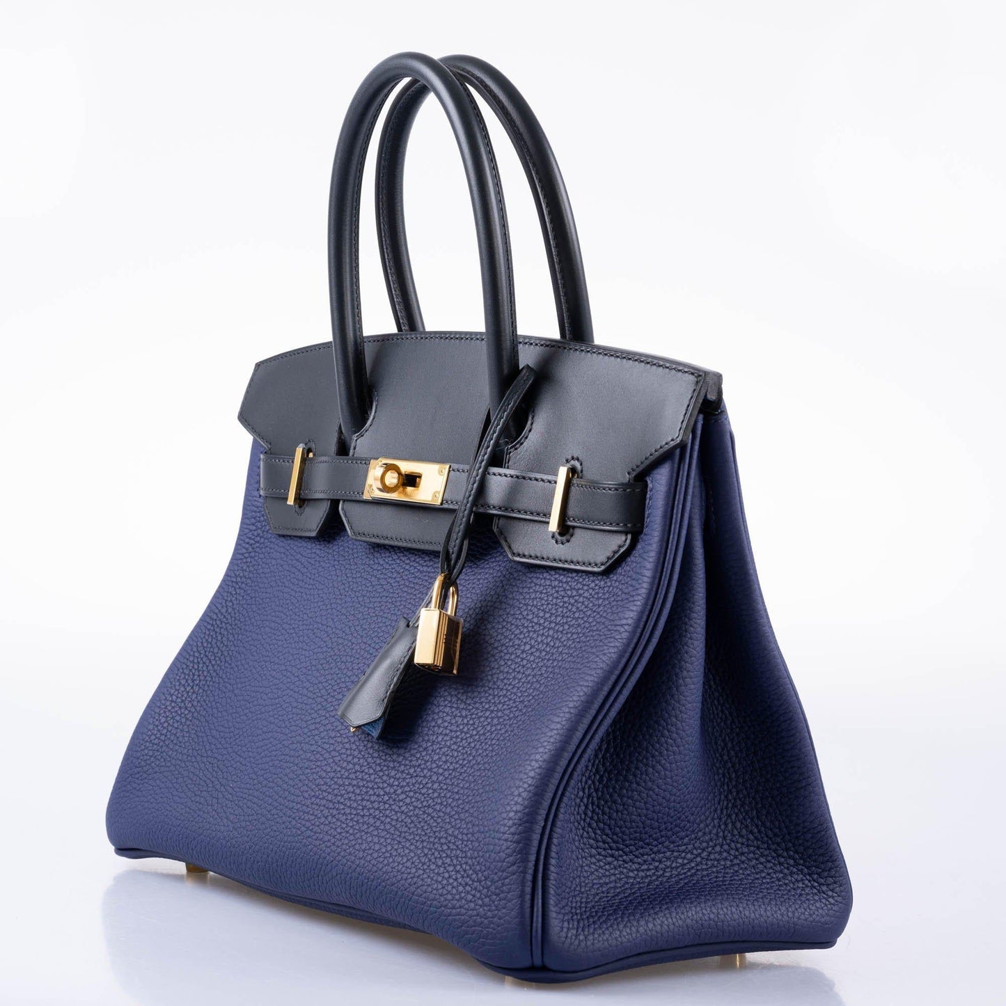 HermesBirkin Touch 30 Bleu (Blue) Encre Sombrero & Bleu Obscur Taurillon Clemence Gold Hardware - 2020, Y