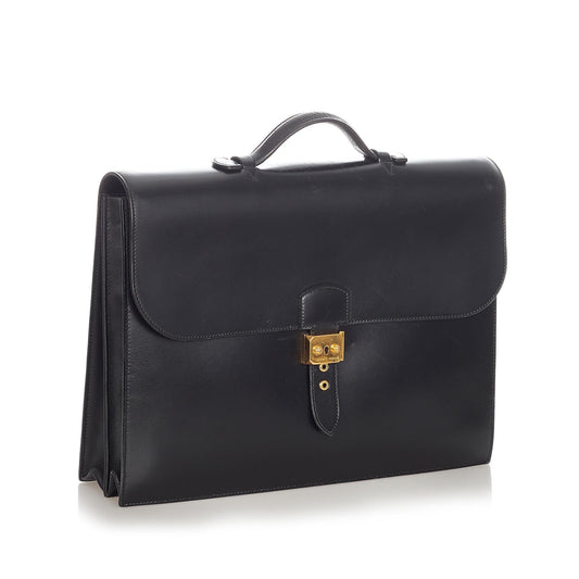 Luxury Hermes Box Calf Sac a Depeches 38 (SHG-23148)