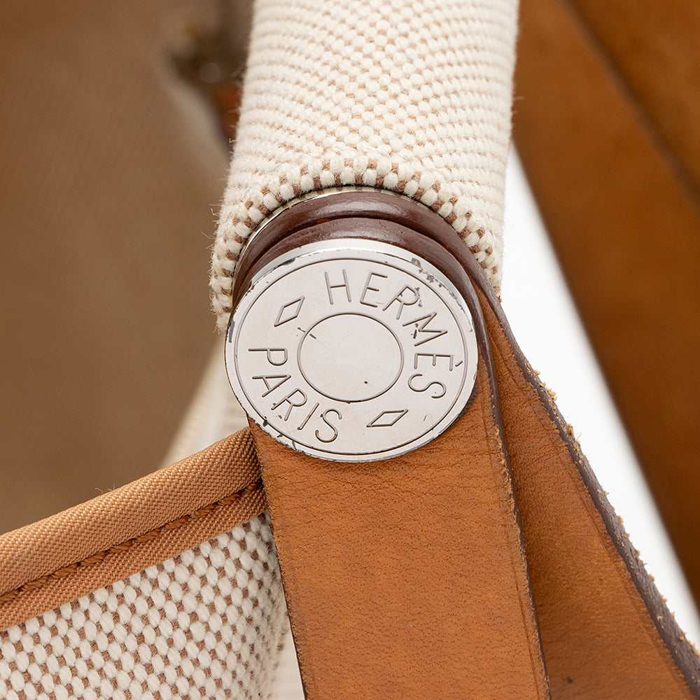 Luxury Hermes Canvas Calfskin Cabag Elan Tote - FINAL SALE (SHF-16359)
