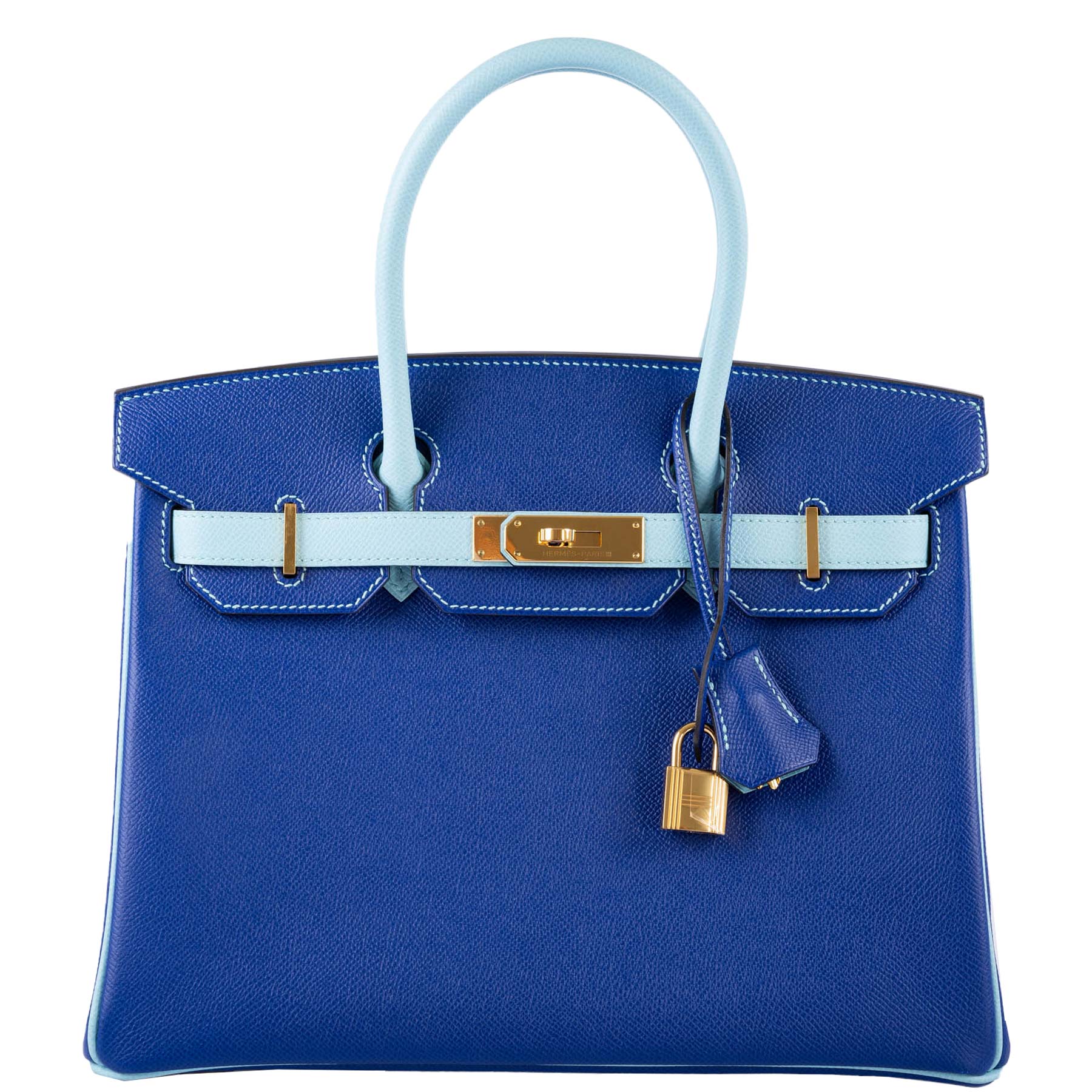HermesHSS Birkin 30 Blue Electric & Blue Atoll Epsom with Gold Hardware - 2015, T