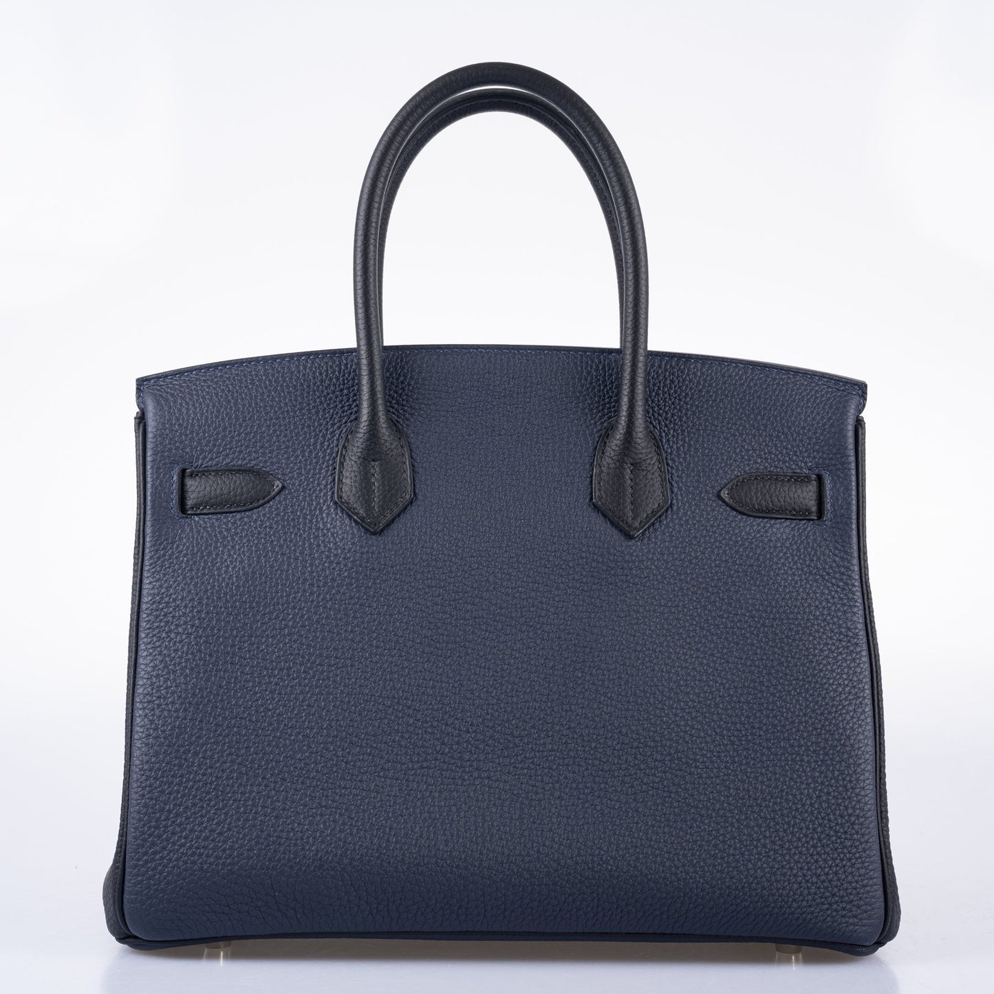 HermesHSS Birkin 30 Blue Nuit & Black Togo Brushed Palladium Hardware