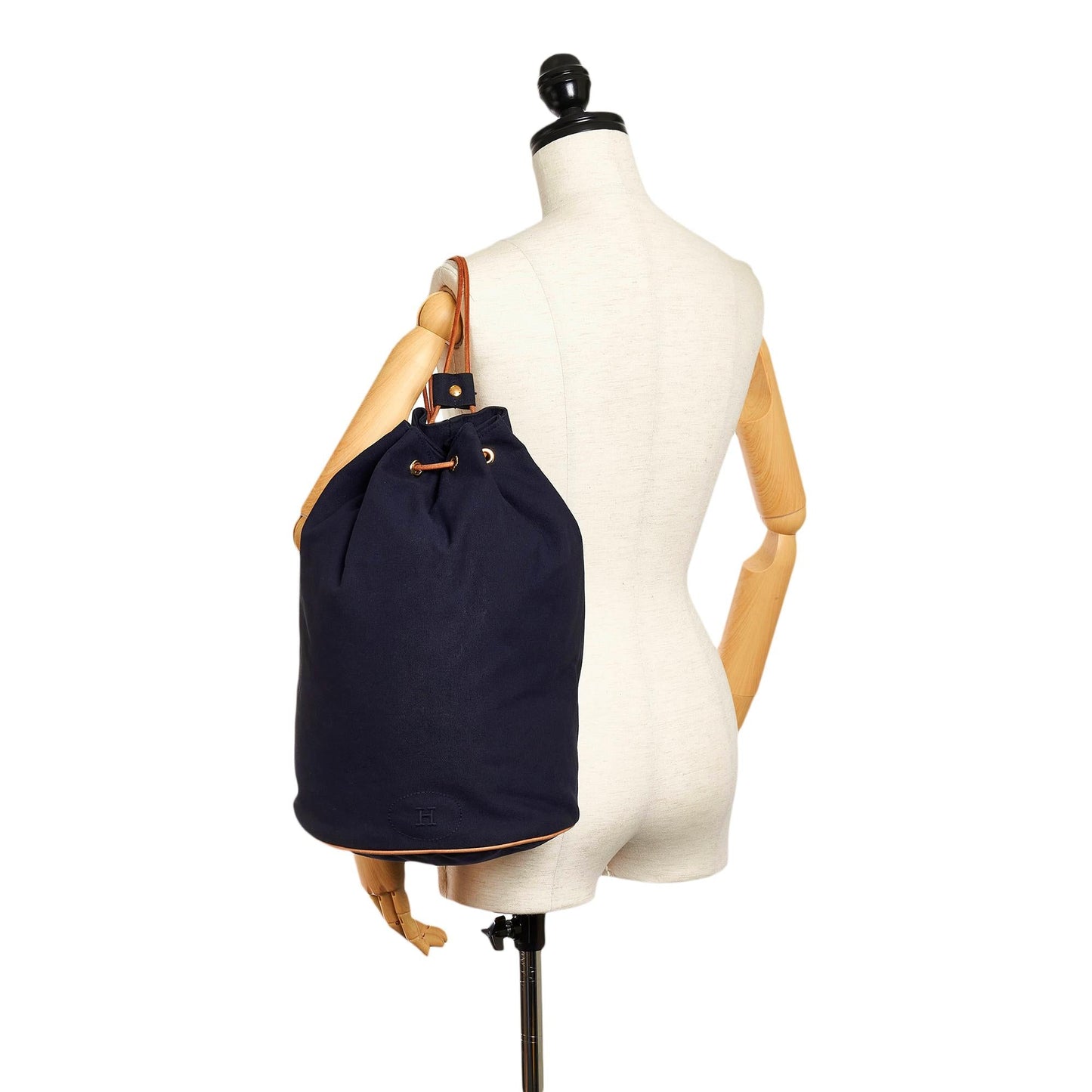 Luxury Hermes Polochon Mimile Canvas Backpack (SHG-32271)