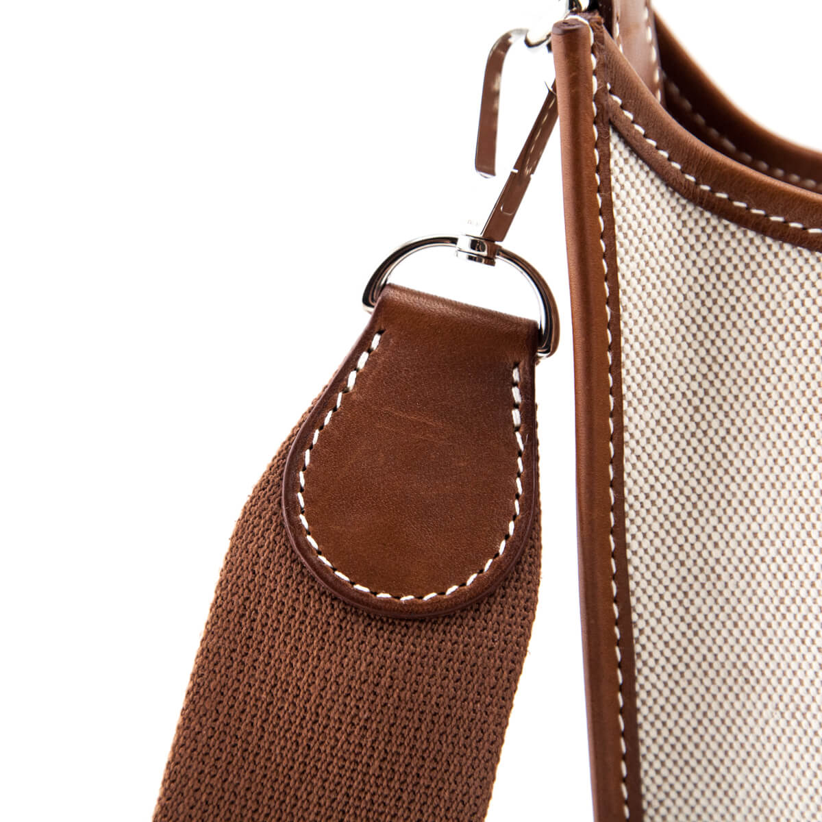 Hermes Natural Toile and Barenia Leather Evelyne I PM