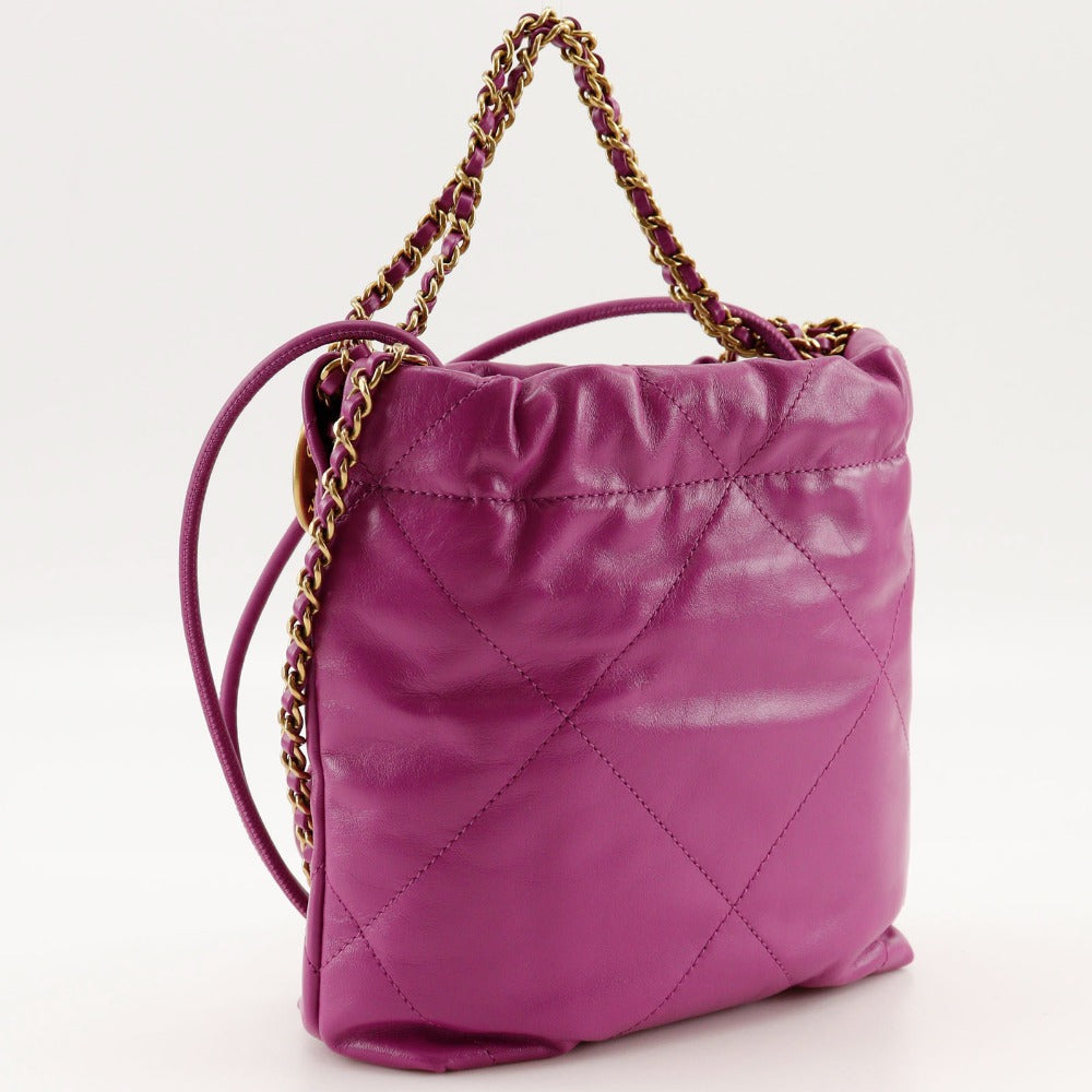 CHANEL Shoulder Bag AS3980 Calfskin purple 2WAY handbag 22 Mini Bag