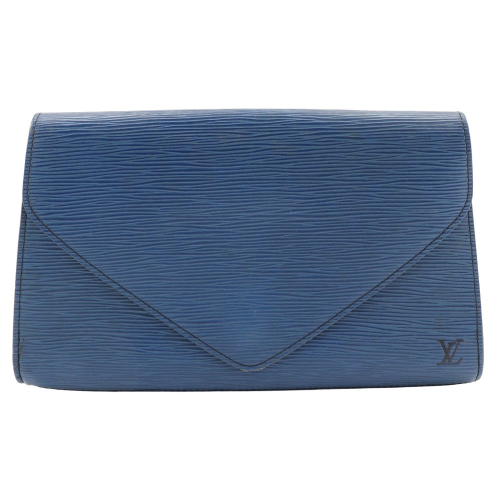 LOUIS VUITTON Clutch bag M52635 Epi Leather Blue business bag Art deco Women Used