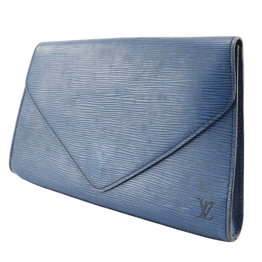 LOUIS VUITTON Clutch bag M52635 Epi Leather Blue business bag Art deco Women Used