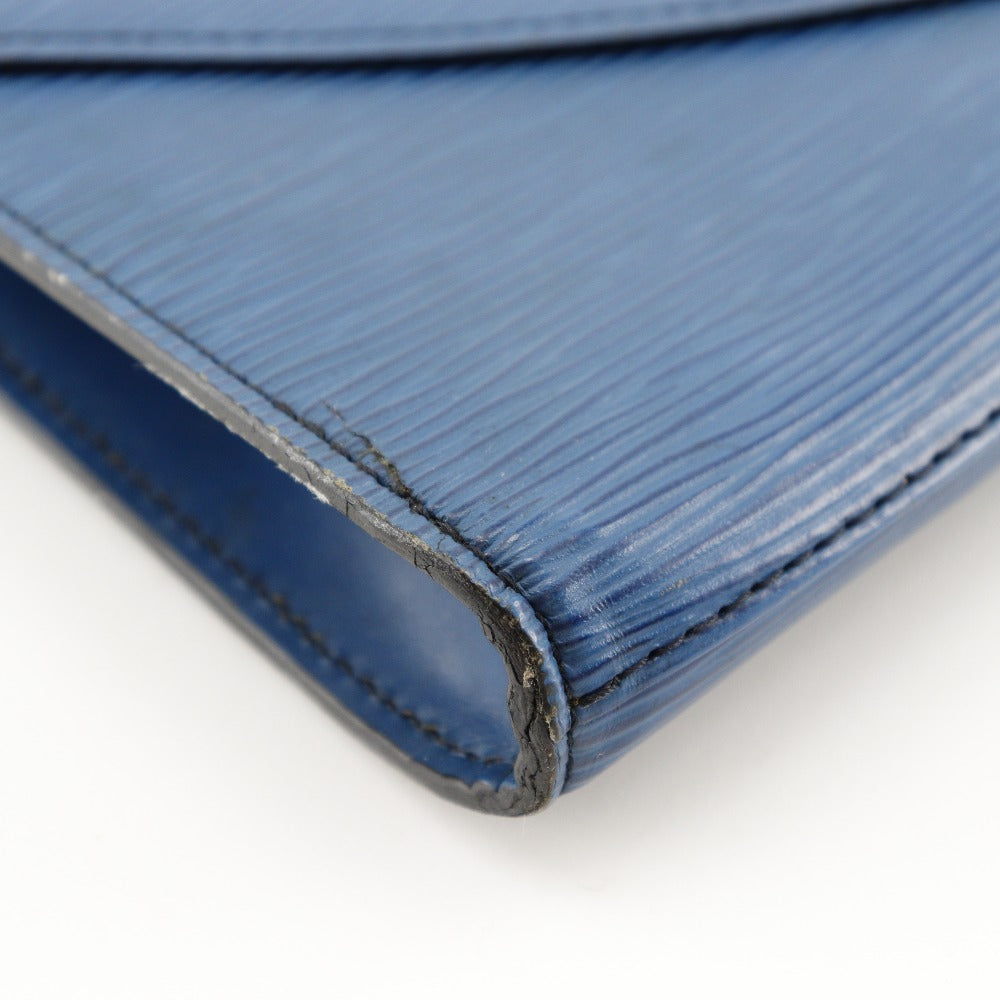 LOUIS VUITTON Clutch bag M52635 Epi Leather Blue business bag Art deco Women Used