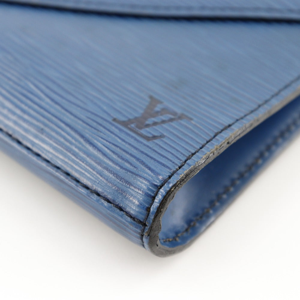 LOUIS VUITTON Clutch bag M52635 Epi Leather Blue business bag Art deco Women Used
