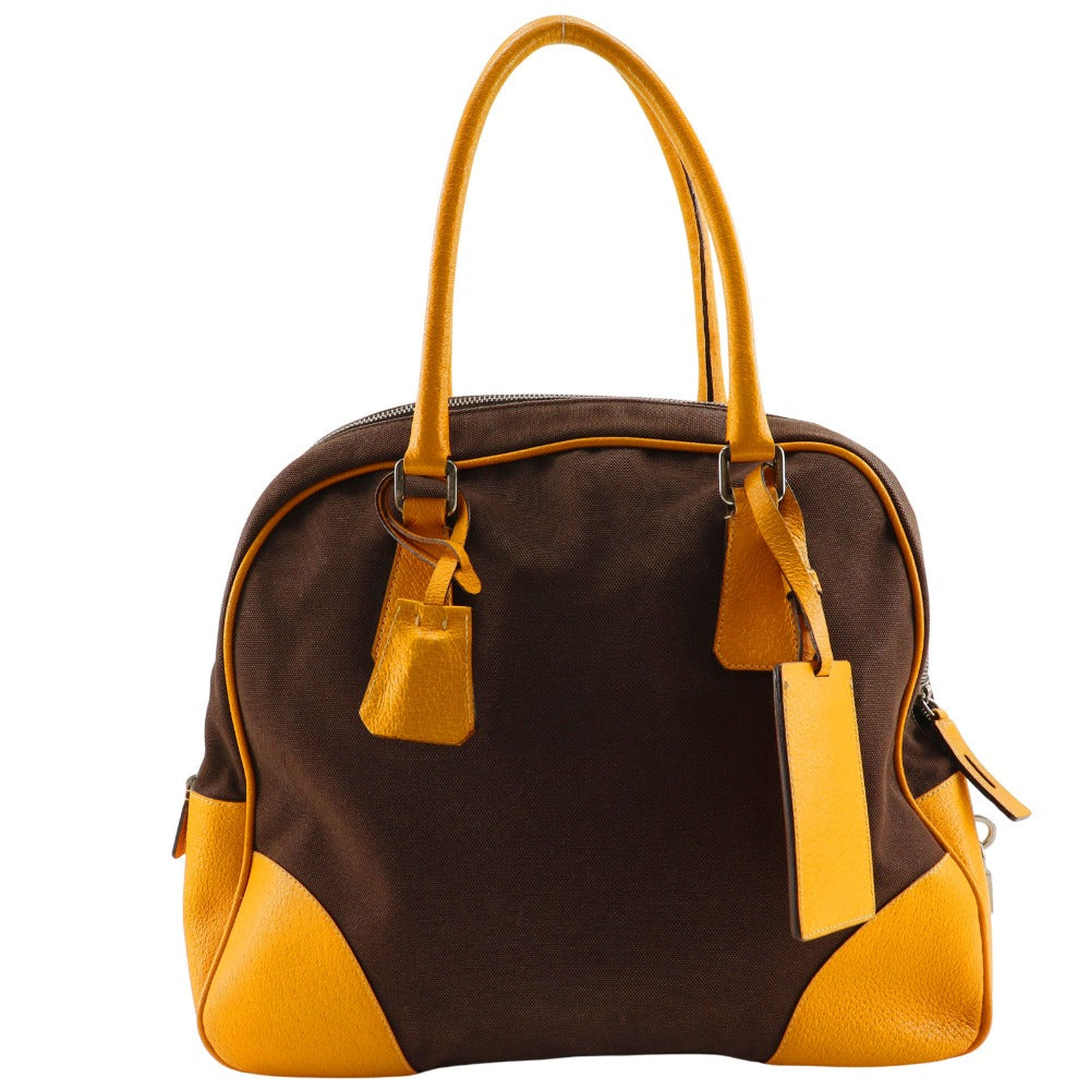 Prada Canvas Mini Boston Tote Bag