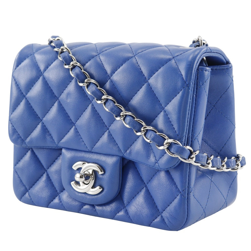 CHANEL Shoulder Bag A35200 lambskin Blue Matrasse ChainShoulder Women