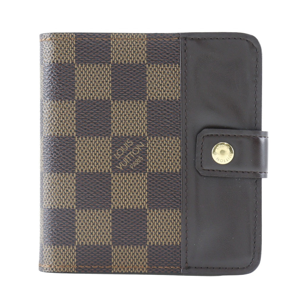 LOUIS VUITTON Bifold Wallet M61668 Damier canvas Brown Compact zip