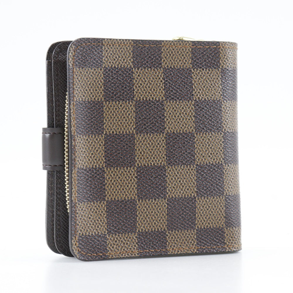 LOUIS VUITTON Bifold Wallet M61668 Damier canvas Brown Compact zip