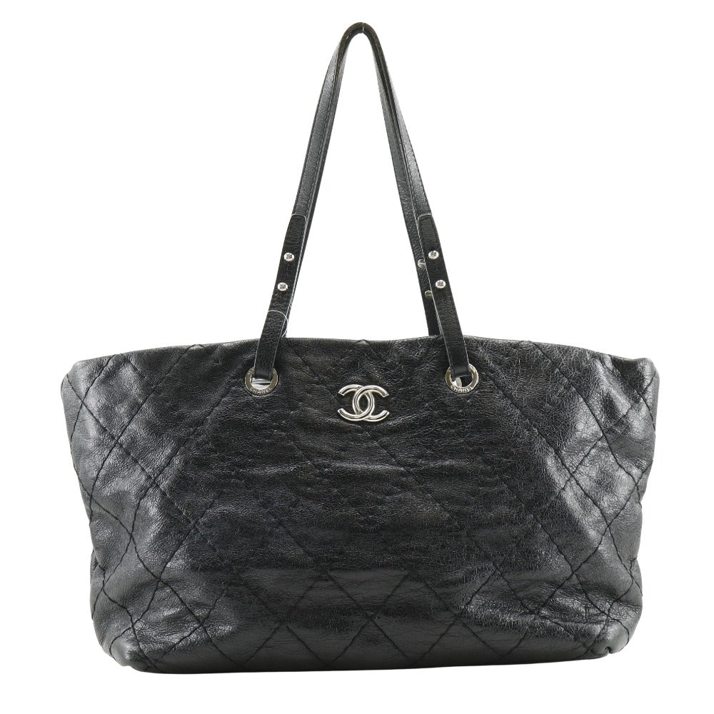 CHANEL Tote Bag A48019 leather black COCO Mark On the load
