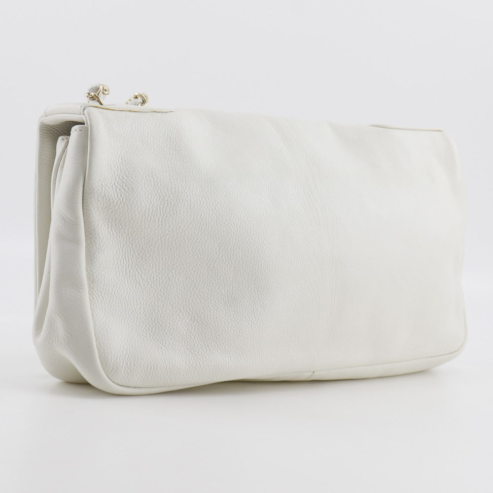 CHANEL Shoulder Bag A46041 lambskin white COCO Mark ChainShoulder