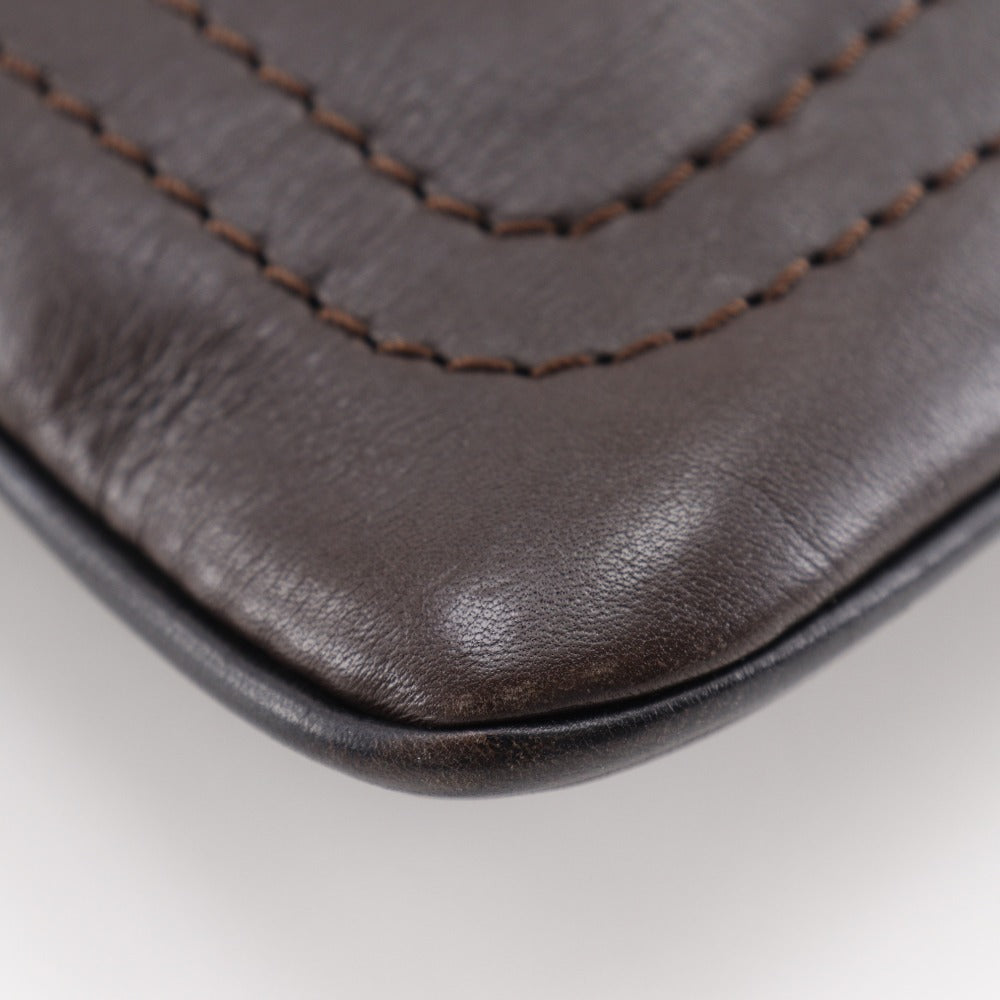 LOUIS VUITTON Shoulder Bag M92073 Calfskin Brown Utah Sac Plat