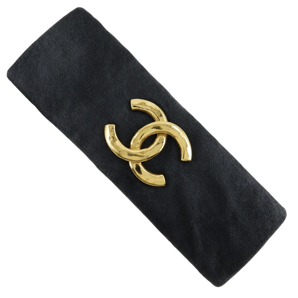 CHANEL Valletta Suede, Plated Gold black COCO Mark Women