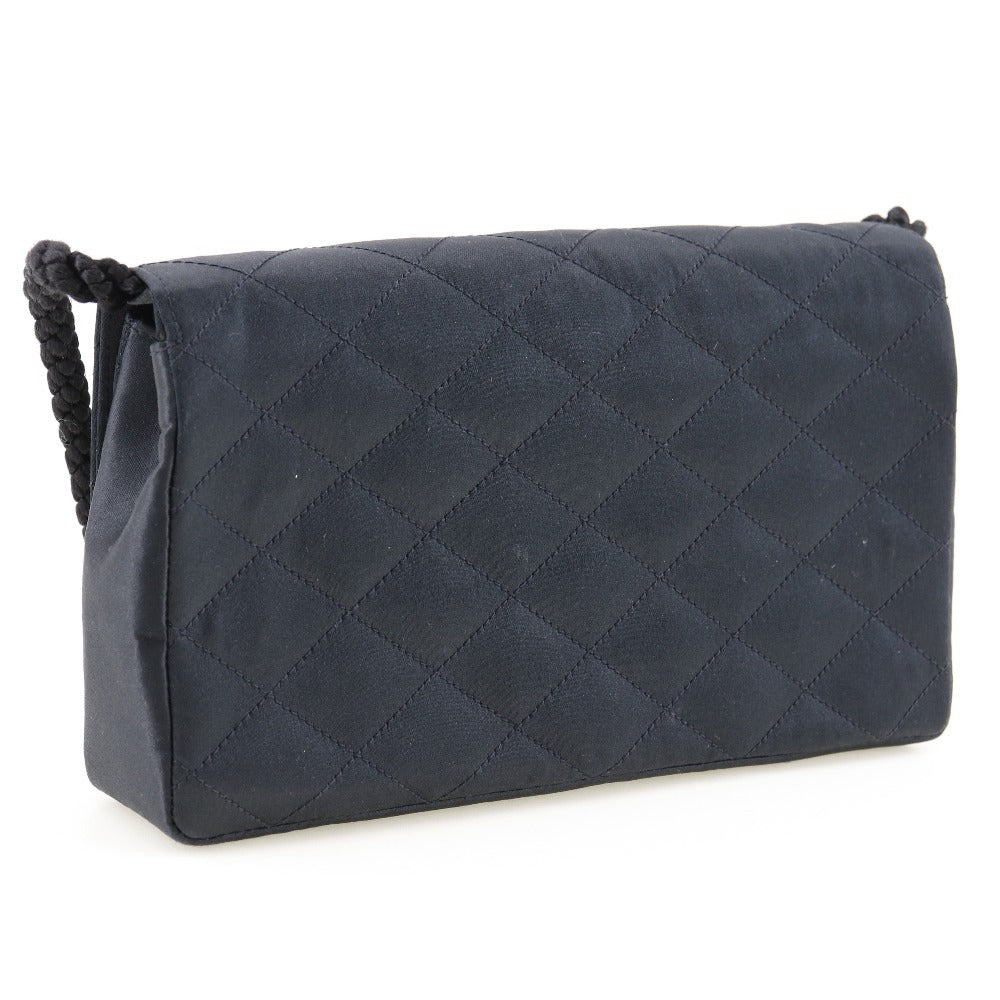 Chanel Matelasse Satin Rhinestone Shoulder Bag Classic Flap