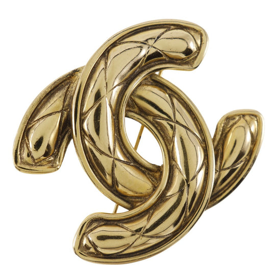 Chanel Coco Mark Brooch Gold Plated Classic Flap Tote