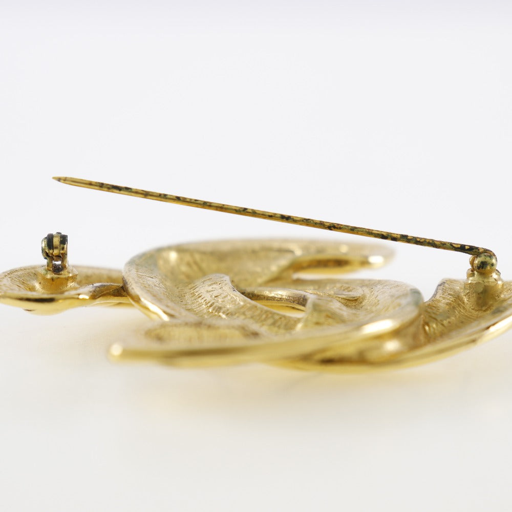 Chanel Coco Mark Brooch Gold Plated Classic Flap Tote