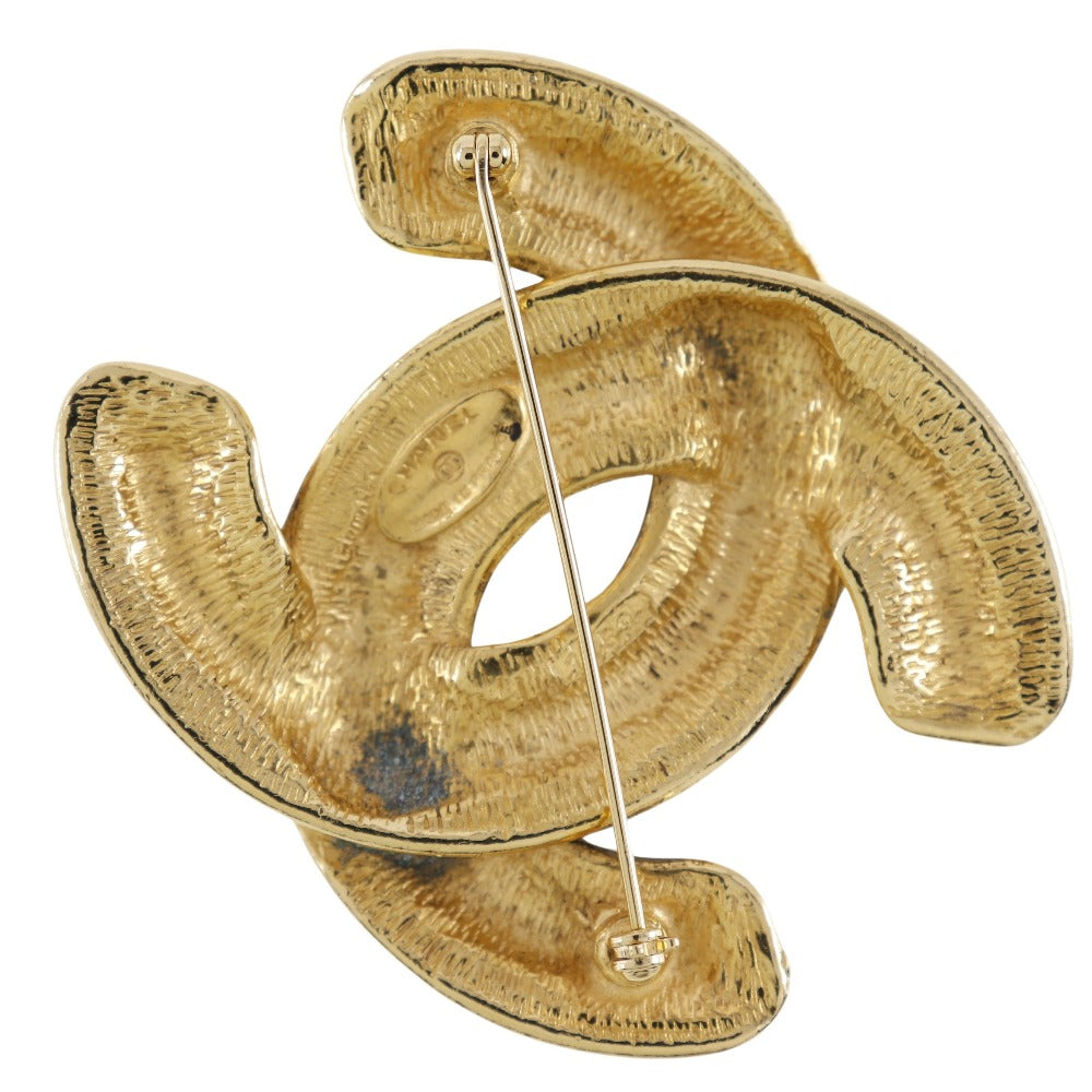 CHANEL Brooch Plated Gold gold Matrasse COCO Mark Women