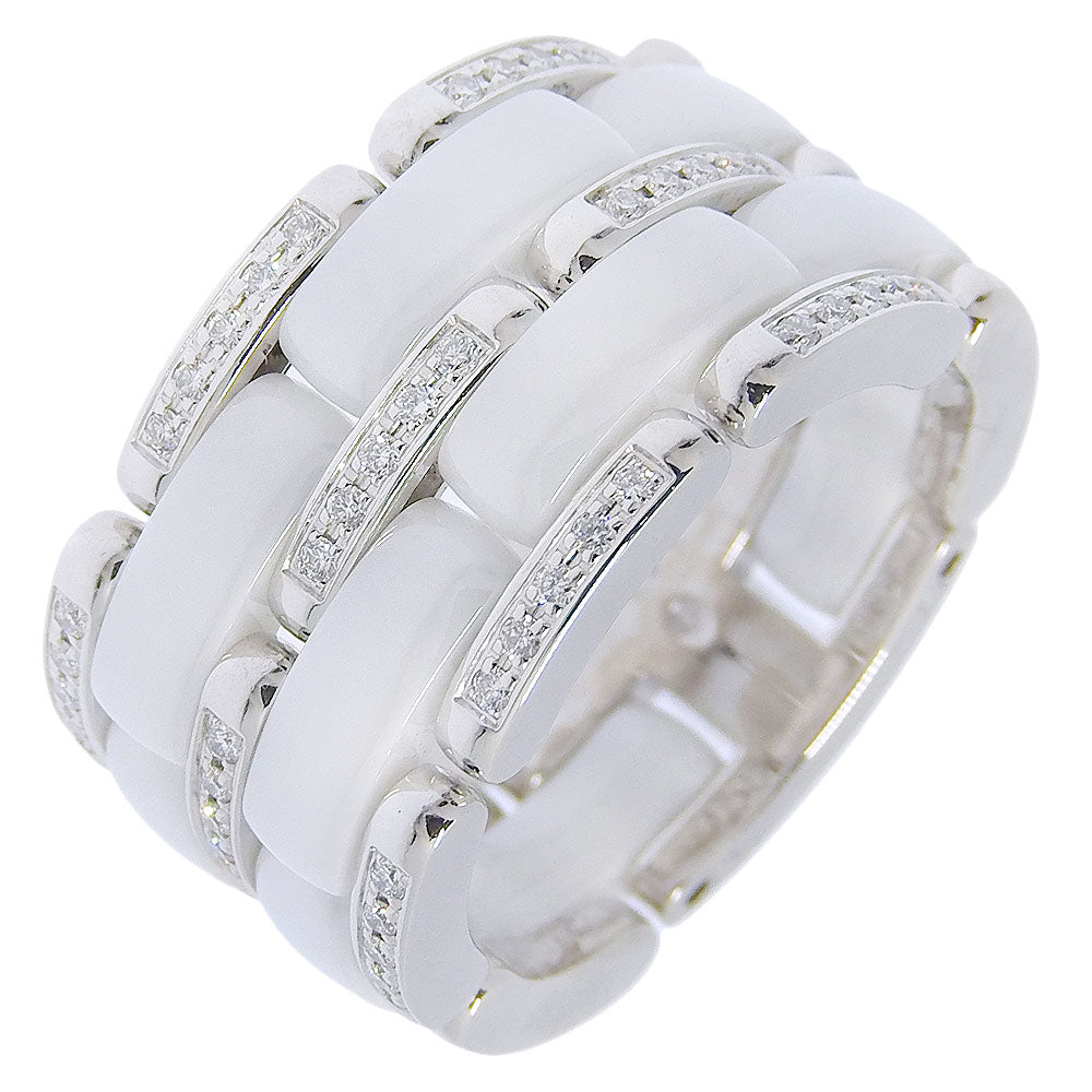 CHANEL Ring 18k white gold, white ceramic, diamond Silver Ultra Collection Large Women