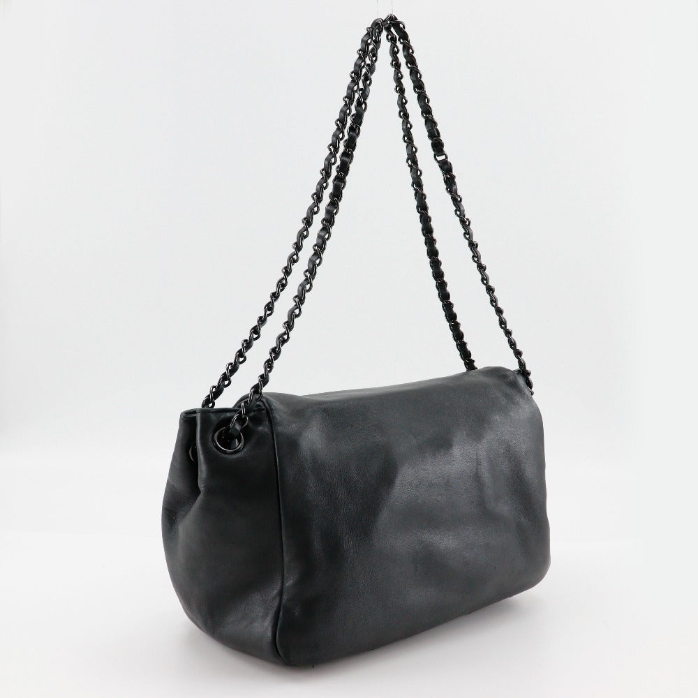 CHANEL Shoulder Bag lambskin black Studs COCO Mark WChainShoulder