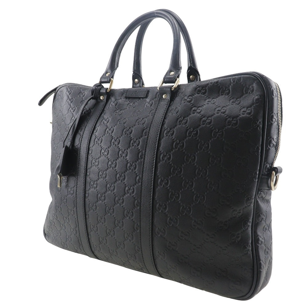GUCCI Business bag 201480 Sima leather black Briefcase GG