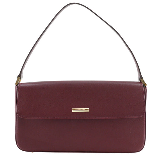 BURBERRY Shoulder Bag leather Bordeaux one belt Hobo Women