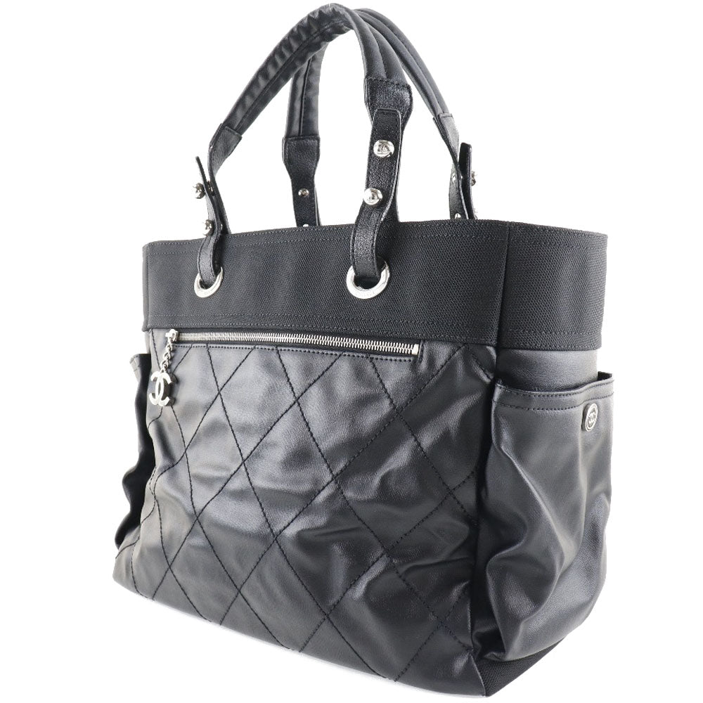 CHANEL Tote Bag A34210 PVC black Paris Biarritz GM Women
