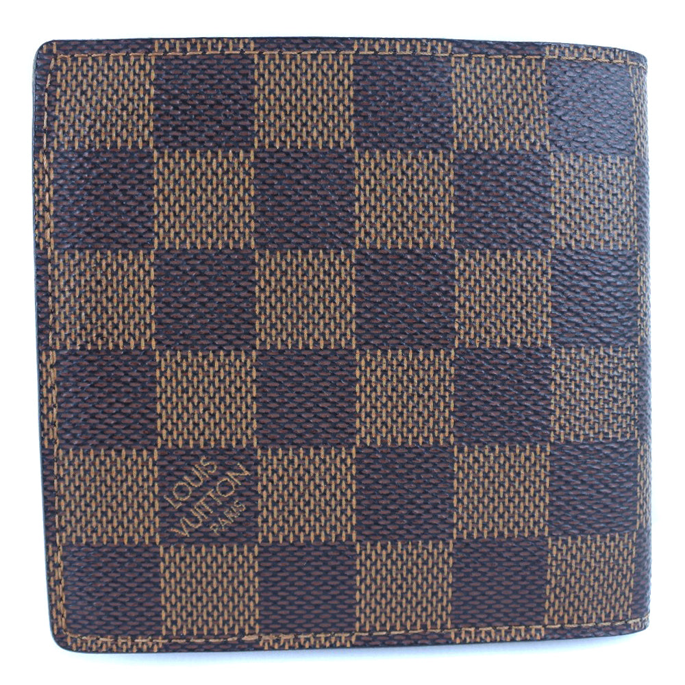 LOUIS VUITTON Bifold Wallet N61675 Damier canvas Brown Portefeuille Marco mens
