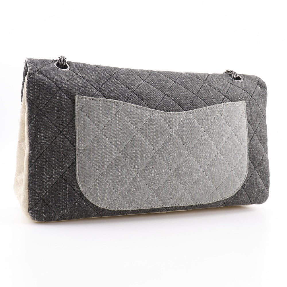CHANEL Shoulder Bag denim Black / beige Tricolor Mattasse double flap 2.55 ChainShoulder Women