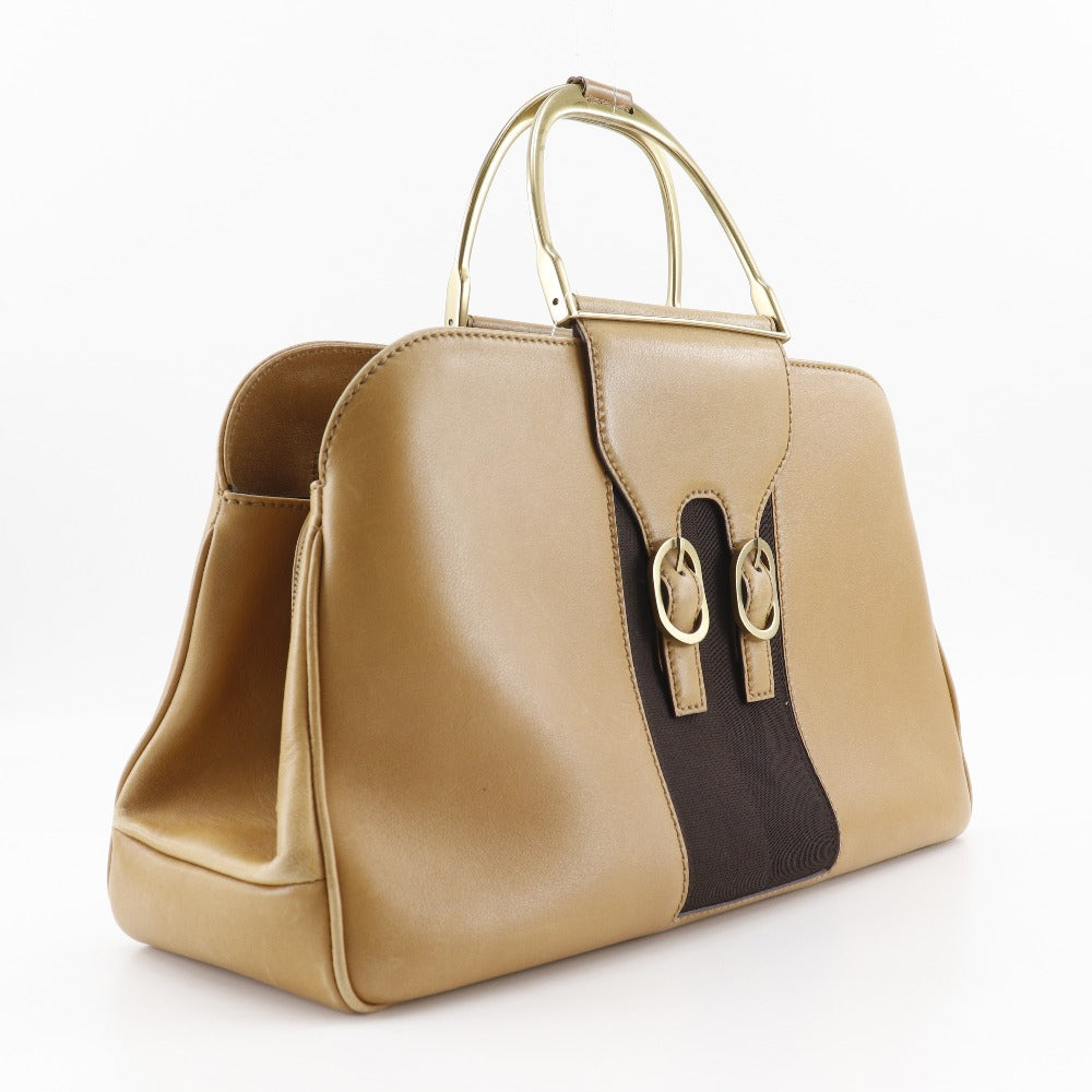 GUCCI Handbag Calfskin Brown vintage Old Gucci Women