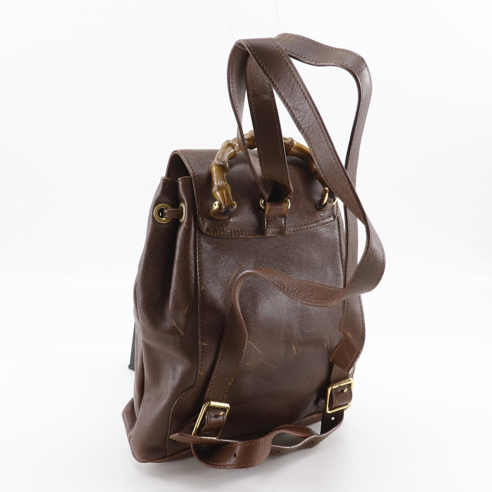 Gucci Bamboo Handle Leather 2way Backpack