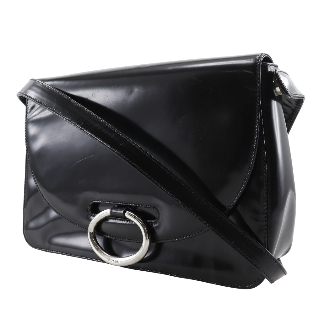 Prada One Shoulder Patent Leather Shoulder Bag