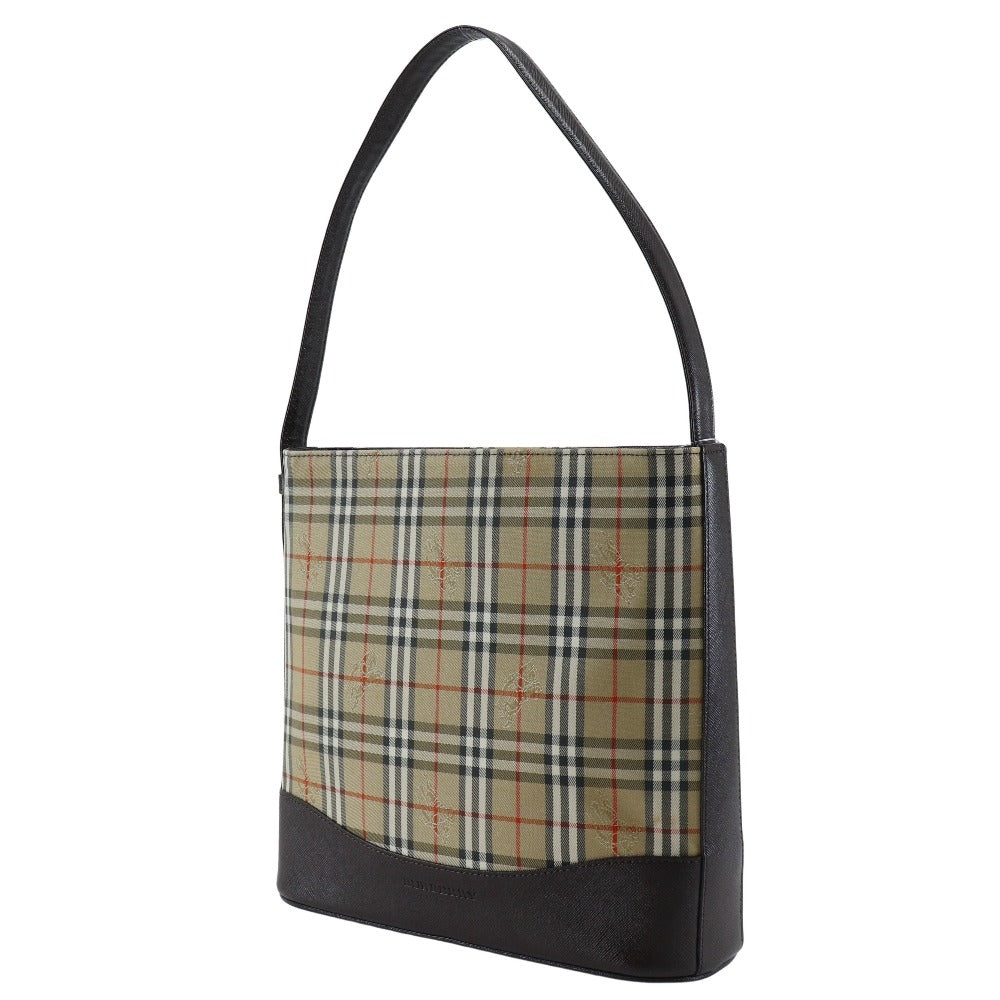 BURBERRY Shoulder Bag Canvas, Leather Brown Nova Check Women
