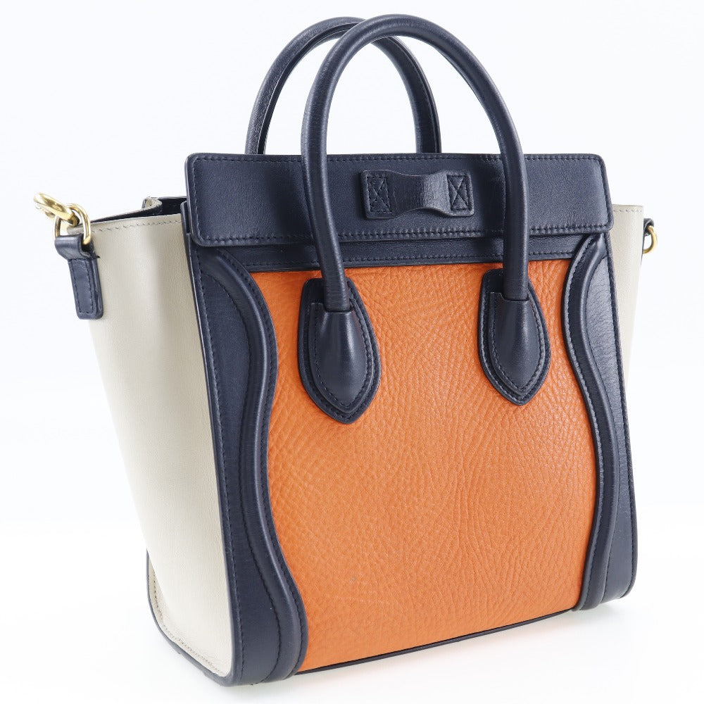 CELINE Shoulder Bag Calfskin black Luggage nano shopper Women