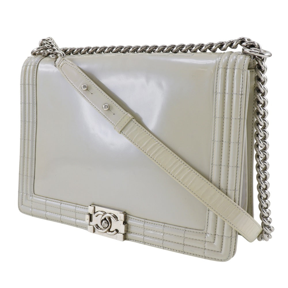 CHANEL Shoulder Bag enamel white Boy chanel ChainShoulder Women