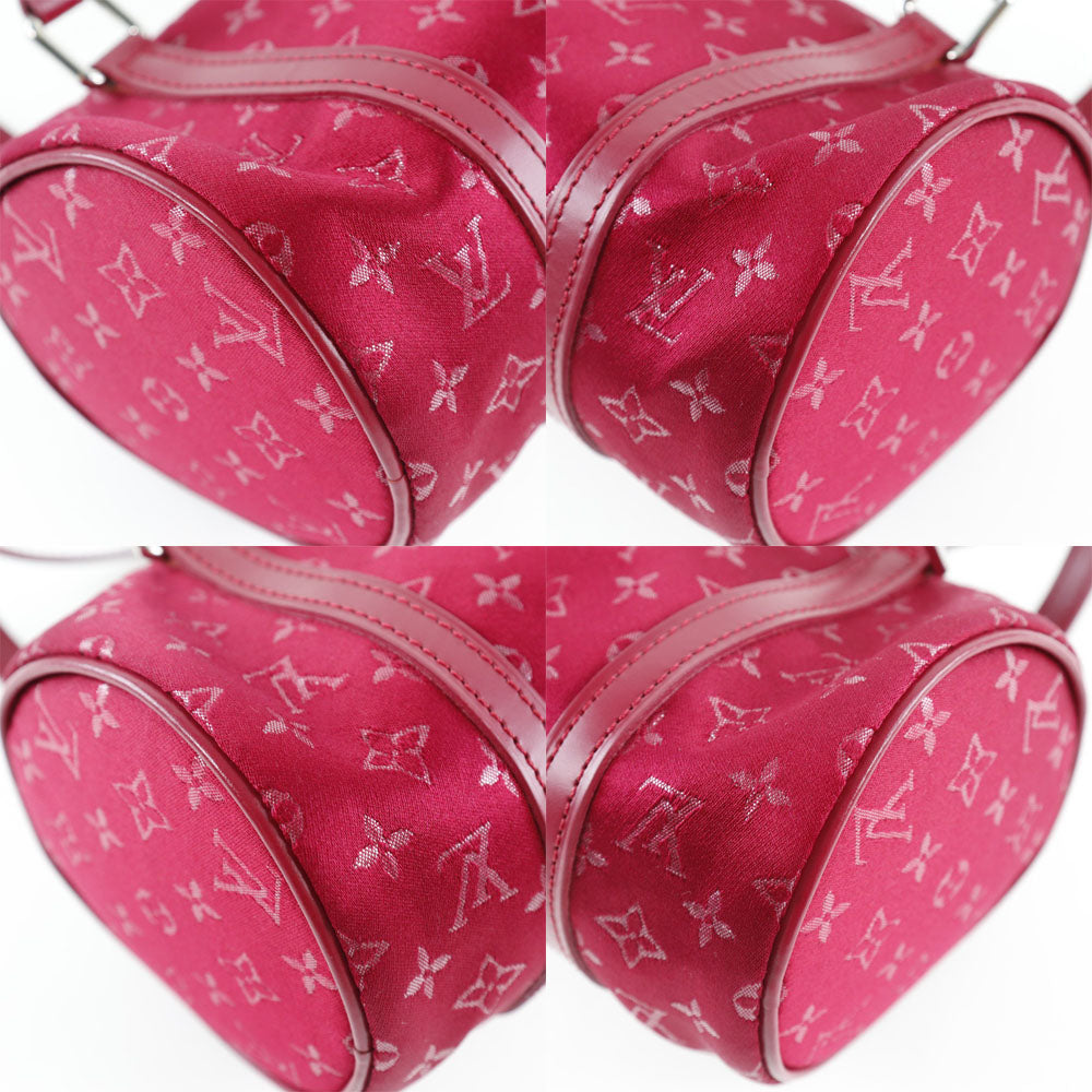 LOUIS VUITTON Handbag Monogram satin Red Little papillon Women