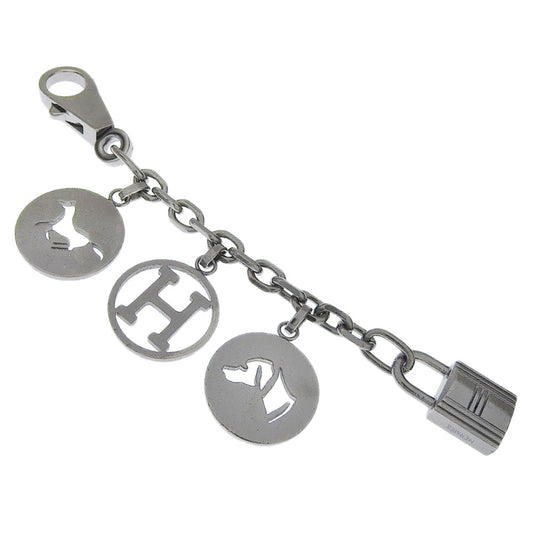 HERMES charm metallic Silver Back charm Amulet 4(Unisex) Used