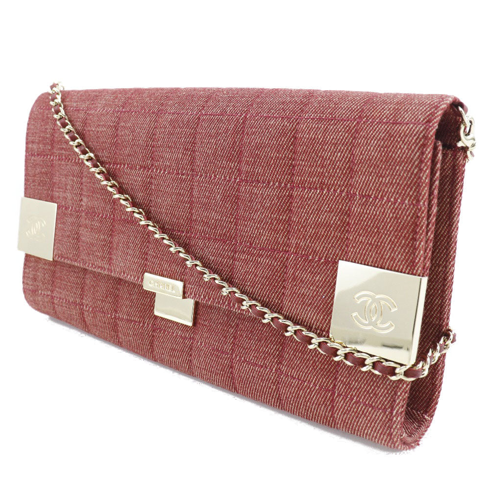 Chanel Cotton Canvas Chain Shoulder Bag Classic Flap