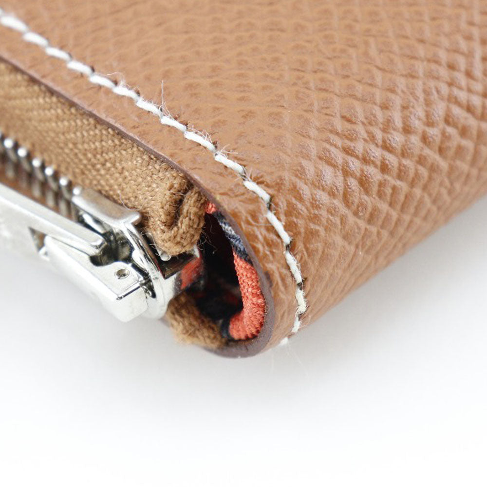 HERMES Long Wallet Purse Epsom Brown Azap silk in Women