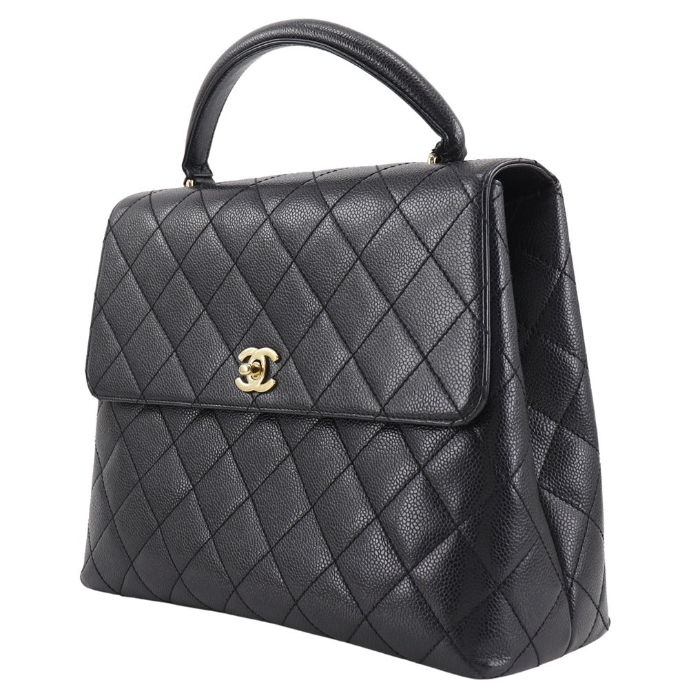 CHANEL Handbag A12397 Caviar skin black One handle Matrasse COCO Mark Women