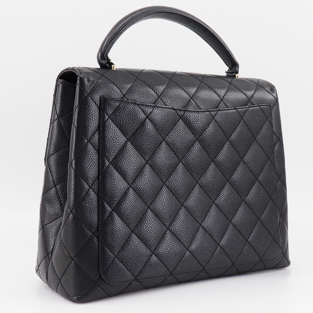 CHANEL Handbag A12397 Caviar skin black One handle Matrasse COCO Mark Women