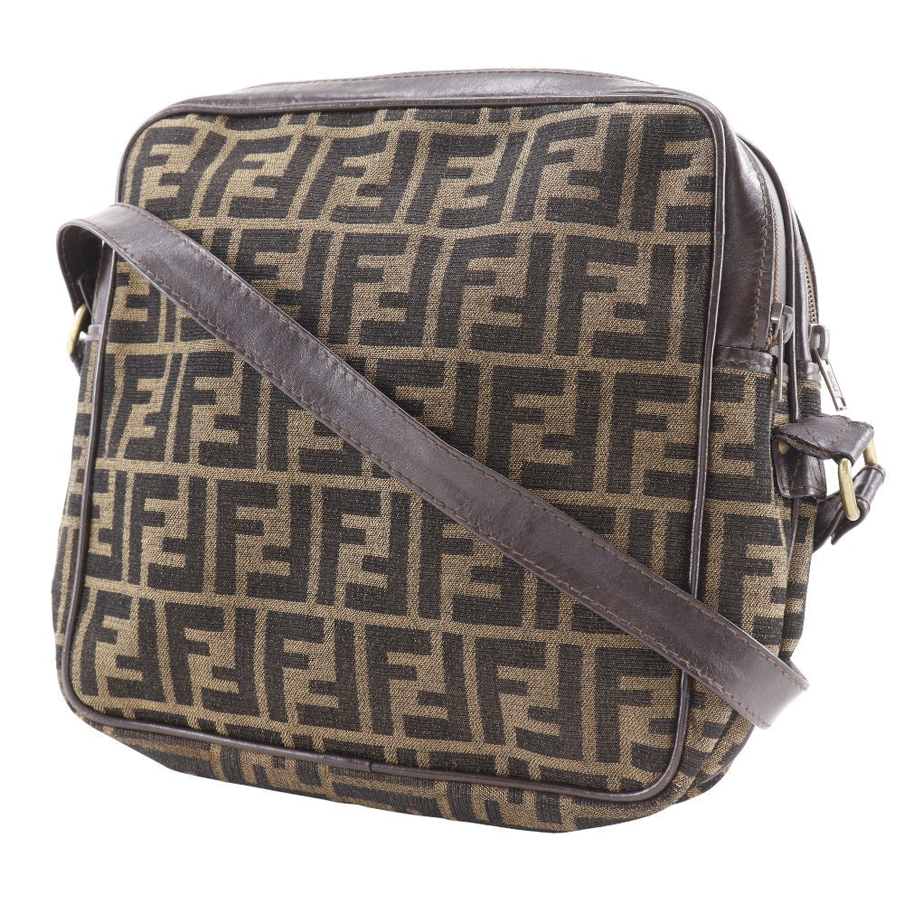 FENDI Shoulder Bag Nylon canvas Brown Zucca Women