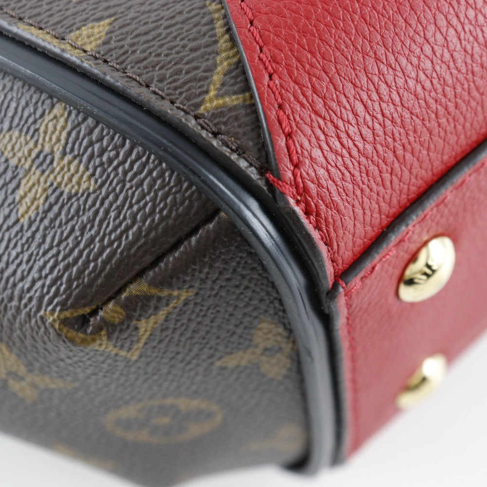 LOUIS VUITTON Handbag M41856 Monogram Canvas, Calfskin Brown / red 2WAYShoulder Kimono PM Women