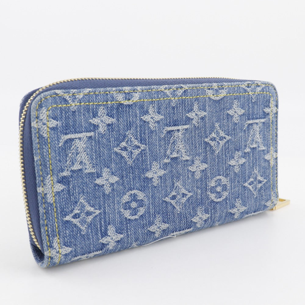 LOUIS VUITTON Long Wallet Purse M82958 Monogram denim Blue Zippy wallet unisex(Unisex)